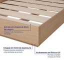 Ver mais imagens de Kit Guarda Roupas 3 Portas, Cama Casal e Complementos de Quarto Araçá CabeCasa MadeiraOriginals Marrom/Nogueira