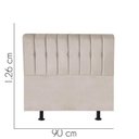 Ver imagem 2 de Cabeceira Estofada Kiara 90cm Solteiro Box Quarto Corino Bege - Gat Magazine