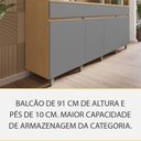 Ver imagem 6 de Cozinha Realeza Premium 6 Portas 3 Gavetas MDF 200cm Amadeirado com Greige Nesher Móveis