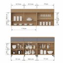 Ver imagem 7 de Cozinha Realeza Premium 6 Portas 3 Gavetas MDF 200cm Amadeirado com Greige Nesher Móveis