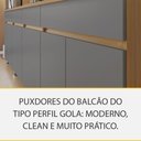 Ver imagem 4 de Cozinha Realeza Premium 6 Portas 3 Gavetas MDF 200cm Amadeirado com Greige Nesher Móveis