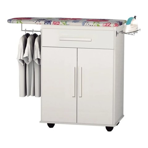 Tabua de Passar 2 Portas 1 Gaveta Branco - Rede Móveis