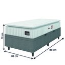 Ver imagem 4 de Cama Box Baú Colchão Solteiro Espuma D33 Vangogh Pillow Top 88x188x70cm Branco / Cinza Hellen