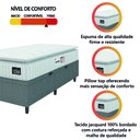 Ver imagem 6 de Cama Box Baú Colchão Solteiro Espuma D33 Vangogh Pillow Top 88x188x70cm Branco / Cinza Hellen