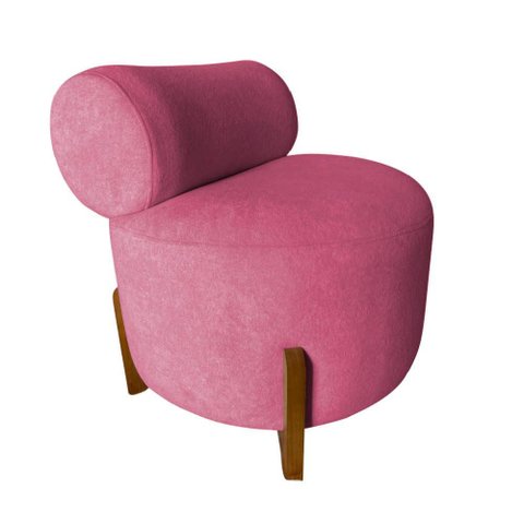 Poltrona Decorativa Mônaco Veludo Rosa