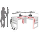 Ver imagem 3 de Mesa de Canto para Escritório em L Angular Detalhe Ripado Branco