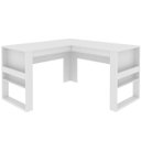 Ver imagem 5 de Mesa de Canto para Escritório em L Angular Detalhe Ripado Branco