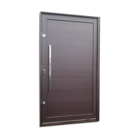 Porta Pivotante Alumínio Lambril c/Pux.Esq. Elite Marrom Corten 216x130 Brimak