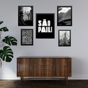 Ver imagem 1 de Composição 5 Quadros Cidade de São Paulo:moldura Preta