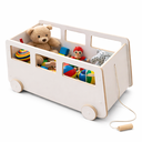Ver imagem 2 de Baú de Mdf Infantil Organizador para Brinquedo com Rodinha - Ônibus