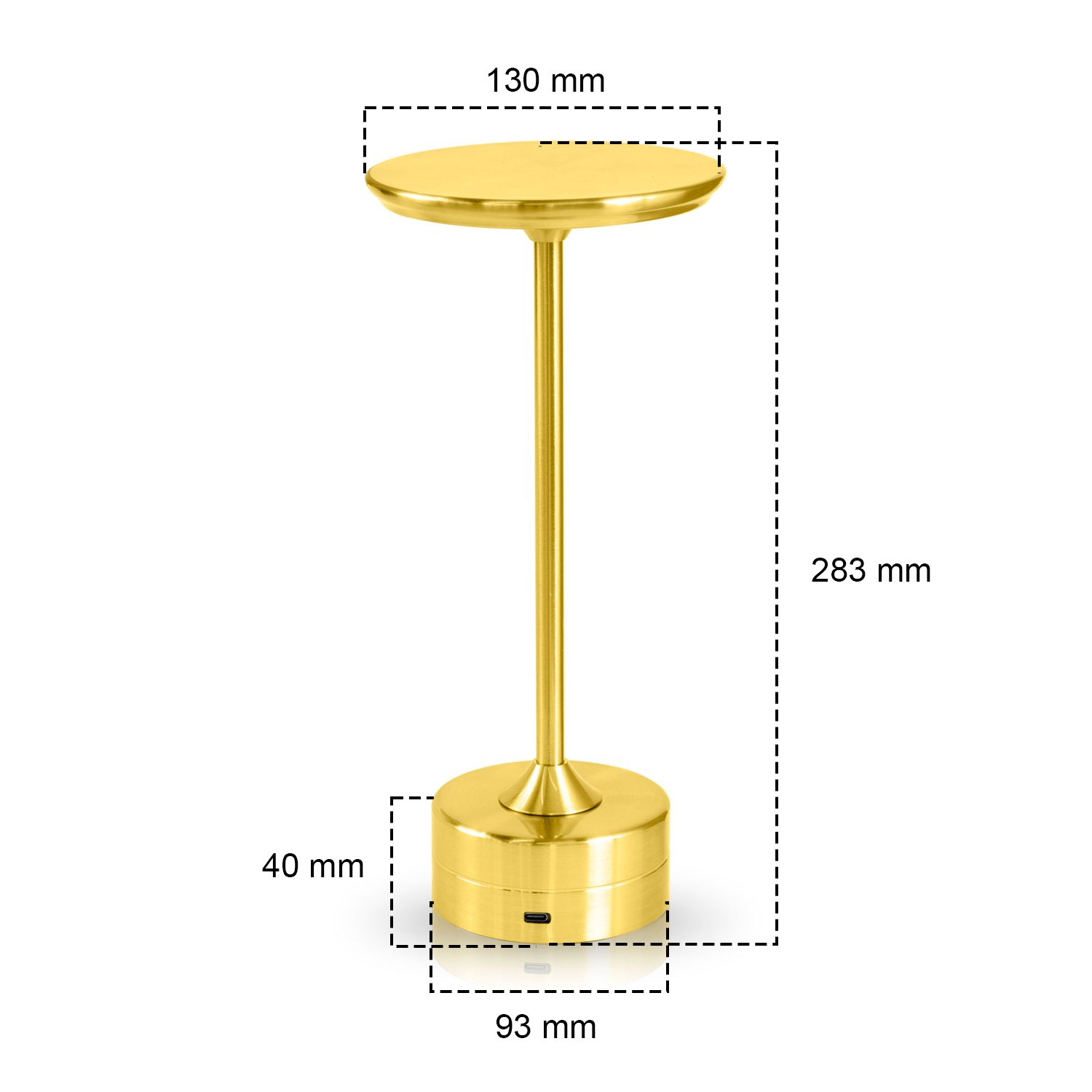 Luminária de Mesa Touch Candeeiro Led sem Fio Recarregável Grande Dourada - 8