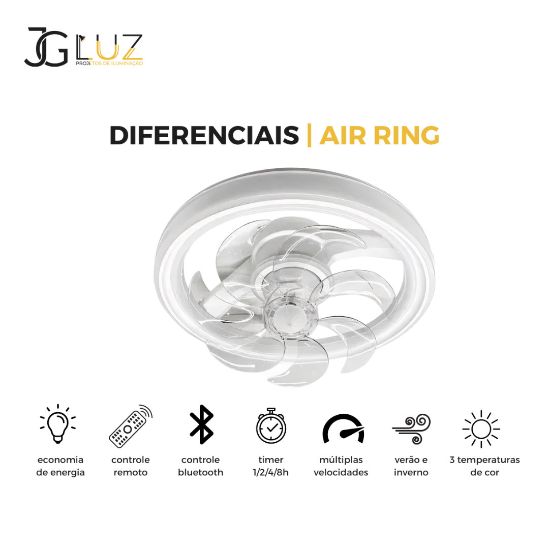 Ventilador de Teto Air Ring Led 40w Controle Remoto Bluetoot - 3