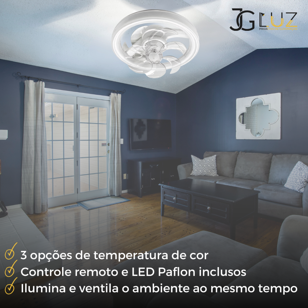 Ventilador de Teto Air Ring Led 40w Controle Remoto Bluetoot - 8