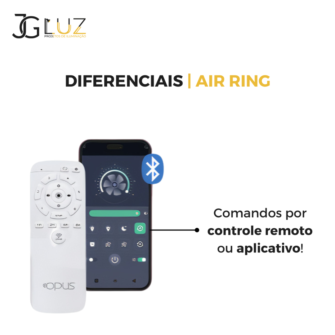 Ventilador de Teto Air Ring Led 40w Controle Remoto Bluetoot - 4