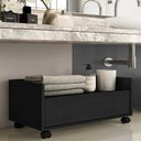 Ver imagem 1 de Gabinete Armário Banheiro 80cm com Rodízios Multimóveis Preto