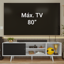 Ver imagem 5 de Rack para Tv até 80 Polegadas 160cm com Pés Branco/preto Torino Madesa