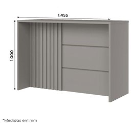 Bancada Gourmet Ambiente Americana Cinza Hp - Henn - 2