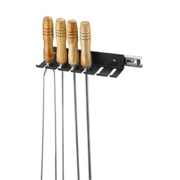 Suporte Porta Espetos de Parede Trilho para 6 Espetos Preto - 1