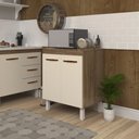 Ver imagem 4 de Balcão de Cozinha Julia para Forno ou Microondas Móvel Armário Funcional Savana Off White Mobília de