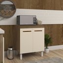 Ver imagem 3 de Balcão de Cozinha Julia para Forno ou Microondas Móvel Armário Funcional Savana Off White Mobília de