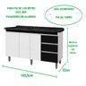 Gabinete Para Pia de 1.50 Metro balcão 100% MDF com Puxador em Alumínio inteiro chapa de 15mm ultima - 5