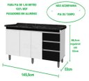 Ver imagem 5 de Gabinete Para Pia de 1.50 Metro balcão 100% MDF com Puxador em Alumínio inteiro chapa de 15mm ultima
