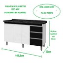 Ver imagem 5 de Gabinete Para Pia de 1.50 Metro balcão 100% MDF com Puxador em Alumínio inteiro chapa de 15mm ultima