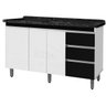 Gabinete Para Pia de 1.50 Metro balcão 100% MDF com Puxador em Alumínio inteiro chapa de 15mm ultima - 1