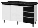 Ver imagem 2 de Gabinete Para Pia de 1.50 Metro balcão 100% MDF com Puxador em Alumínio inteiro chapa de 15mm ultima