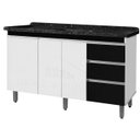 Ver imagem 2 de Gabinete Para Pia de 1.50 Metro balcão 100% MDF com Puxador em Alumínio inteiro chapa de 15mm ultima