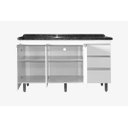 Ver imagem 4 de Gabinete Para Pia de 1.50 Metro balcão 100% MDF com Puxador em Alumínio inteiro chapa de 15mm ultima