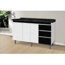 Ver imagem 3 de Gabinete Para Pia de 1.50 Metro balcão 100% MDF com Puxador em Alumínio inteiro chapa de 15mm ultima