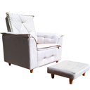 Ver imagem 2 de Poltrona de Amamentação Laura com Puff Suede Bege Claro