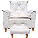 Ver imagem 1 de Poltrona de Amamentação Laura com Puff Suede Bege Claro