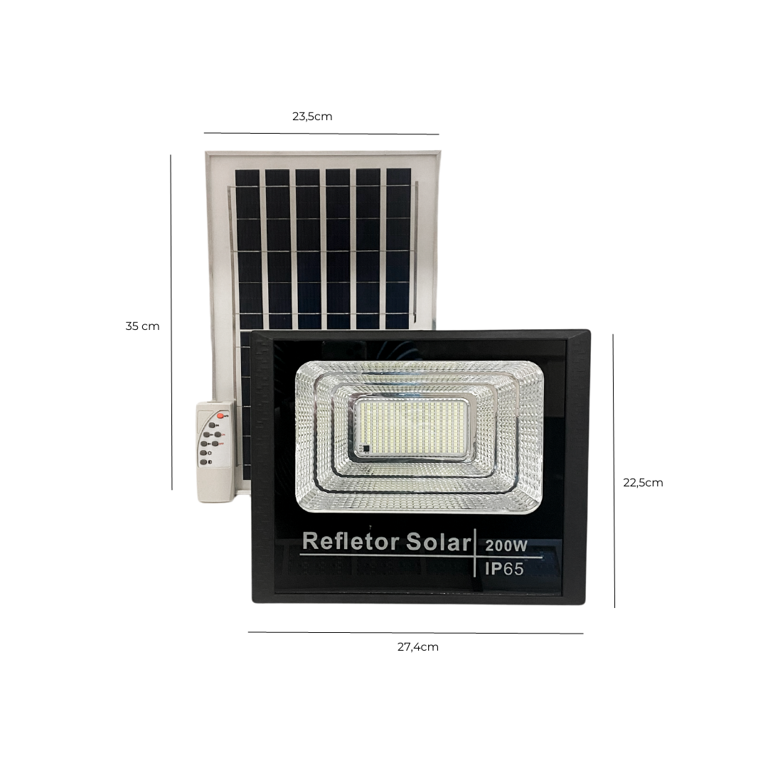 Kit 10 Refletor Solar Led SMD Holofote 200w Branco Frio - 5