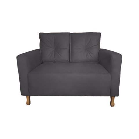 Sofá Davi 2 Lugares Suede Grafite - Dominic Decor
