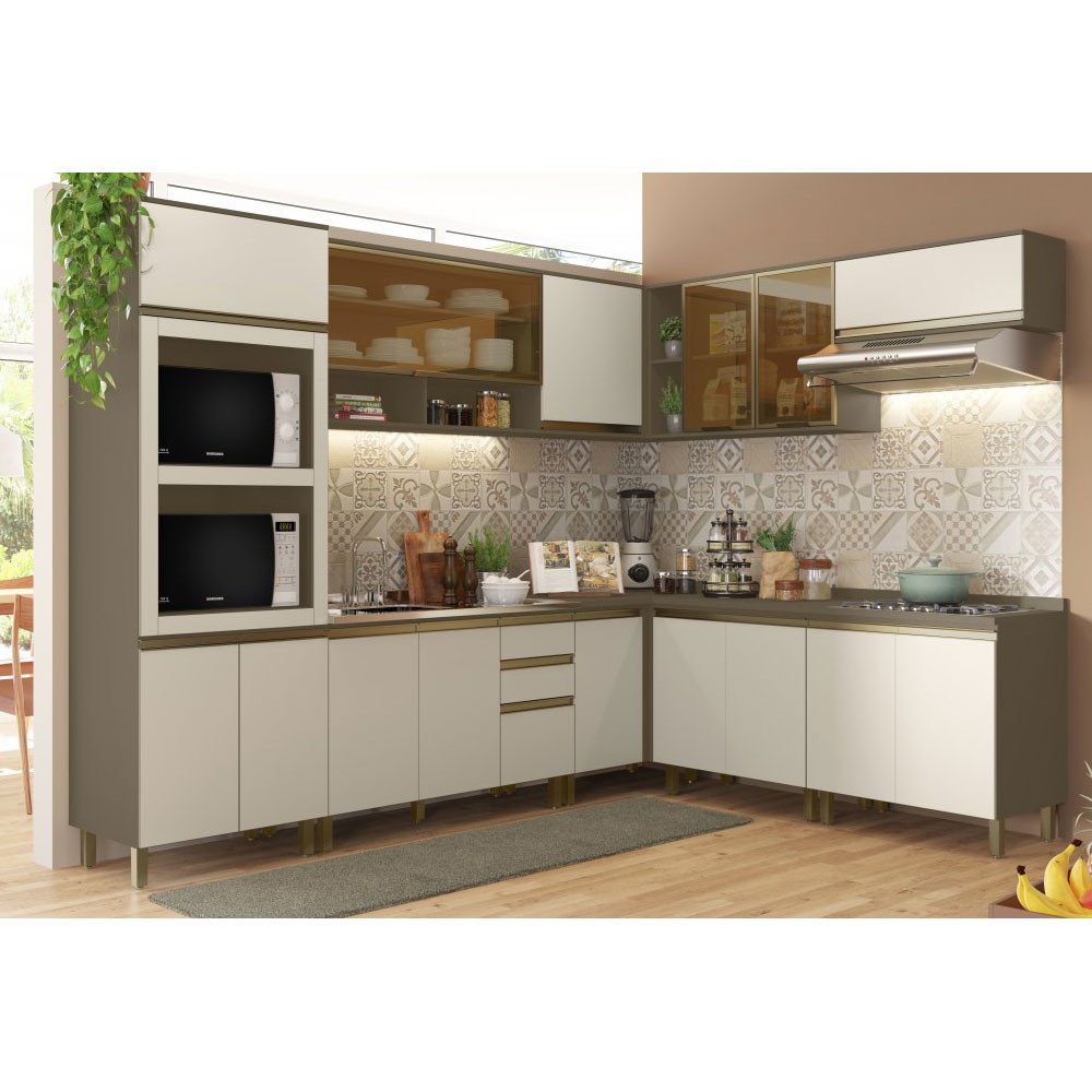 Cozinha Modulada Connect Combo 10 Henn Palha - 1