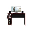 Ver imagem 2 de Mesa Computador Gamer 3875 com Suporte Fone de Ouvido - Qmovi Cor Preto / Vermelho