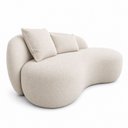 Ver imagem 7 de Sofá Orgânico com 2 Almofadas Valen 186cm Bouclé Off White - Sallar Home