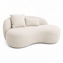Ver imagem 6 de Sofá Orgânico com 2 Almofadas Valen 186cm Bouclé Off White - Sallar Home