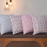 Kit 04 Capas para Almofadas Chevron Tecido Rústico - Rosê - 1