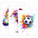Ver imagem 3 de Kit 3 Quadro Decorativo Futebol Jogador Bola Colorido Quarto Qualidade Premium 28x20cm