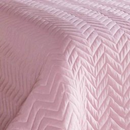 Cobre Leito Casal Chevron 06 Peças com Almofada Estampada - Rosê - 2 Cobre Leito Casal Chevron 06 Peças com Almofada Estampada - Rosê - 2