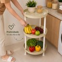 Ver imagem 7 de Prateleira Redonda 3 Andares Estante Multiuso Nicho Organizadora Fruteira Chao Plastica Cozinha Lava