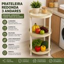 Ver imagem 6 de Prateleira Redonda 3 Andares Estante Multiuso Nicho Organizadora Fruteira Chao Plastica Cozinha Lava