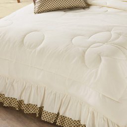 Kit Edredom (Edredom + Jogo de Lençol) Queen Naturalle Palha com Tabaco Bordado Borboleta com 9 pe - 2