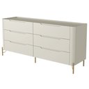 Ver imagem 5 de Cômoda para Quarto Closet Orgânica 6 Gavetas Pés Industrial Dourado Bliss I03 Luna - Lyam Decor
