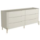 Ver imagem 1 de Cômoda para Quarto Closet Orgânica 6 Gavetas Pés Industrial Dourado Bliss I03 Luna - Lyam Decor