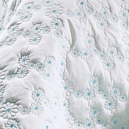 Cobre Leito King Coleção Nuance Branco e Verde Tiffany Algodão 200 Fios com 3 Peças - 2