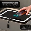 Ver imagem 6 de Kit 2 Mesas de Cabeceira Inteligente com Digital Cinza LED Indução